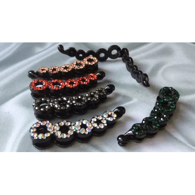 Заколка банан, стразы, 10 см