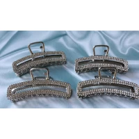 Краб металл, серебро страза, 7 см