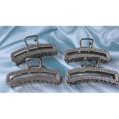 Краб металл, серебро страза, 7 см