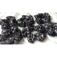 Резинка объемная, шифоновая, в чёрном нейлоне, диам. 12 см