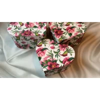 Набор коробок, цветочный принт, ВЕСНА, 25*22; 23*20; 21*18 см; высота 11 см, 3 шт Набор коробок, цветочный принт, ВЕСНА, 25*22; 23*20; 21*18 см; высота 11 см, 3 шт