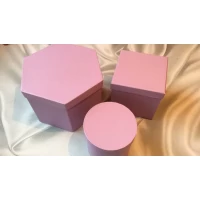 Набор коробочек, нежно сиреневые, 20*22; 13*13; диаметр 12см ; 3 шт