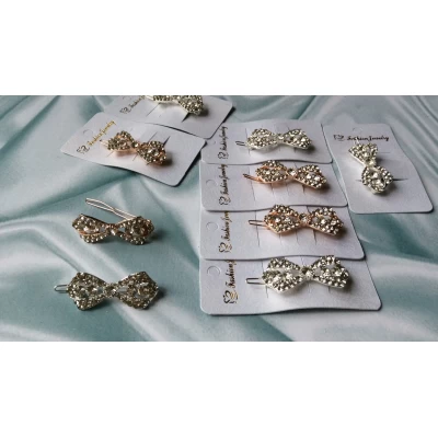 Заколка на челку, металл страза, 5 см