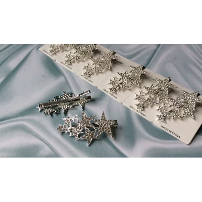 Заколка утка, металл страза, 7 см