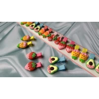 Заколка утка детская, фруктики, 4 см