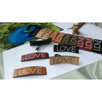 Заколка тик так, 8 см, кожа, стразы