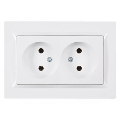 Розетка двойная Luxel JAZZ (9007) белая