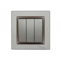 Выключатель тройной Luxel JAZZ (9713) Графитовый