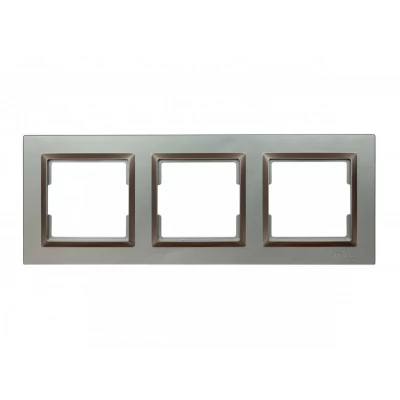 Рамка 3-я горизонтальная Luxel JAZZ (9723) Графитовая