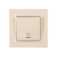 Выключатель проходной с подсветкой Luxel JAZZ (9316) кремовый