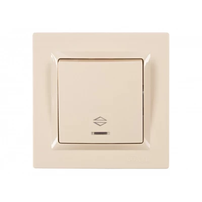 Выключатель проходной с подсветкой Luxel JAZZ (9316) кремовый