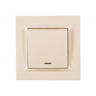 Выключатель с подсветкой Luxel JAZZ (9305) кремовый