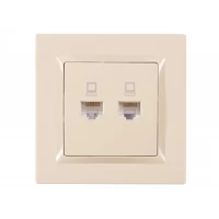 Компьютерная розетка двойная Luxel JAZZ (9328) кремовая