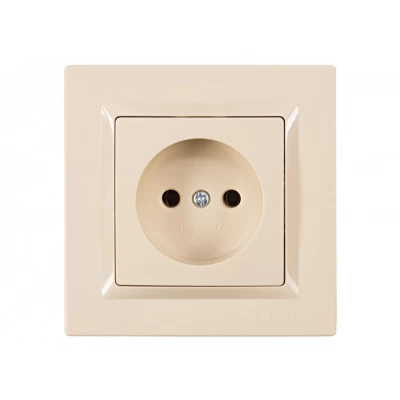 Розетка одинарная Luxel JAZZ (9301) кремовая