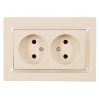 Розетка двойная Luxel JAZZ (9307) кремовая