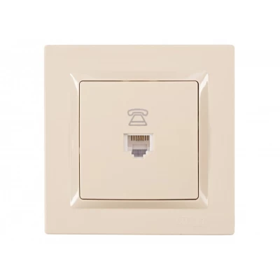 Розетка телефонная Luxel JAZZ (9310) кремовая