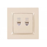 Розетка телефонная двойная Luxel JAZZ (9314) кремовая