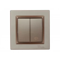 Выключатель проходной двойной Luxel JAZZ (9219) Терракотовый