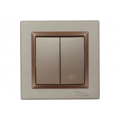 Выключатель проходной двойной Luxel JAZZ (9219) Терракотовый