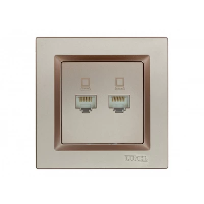 Компьютерная розетка двойная Luxel JAZZ (9228) Терракотовая