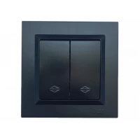 Выключатель проходной двойной Luxel JAZZ (9119) Черный