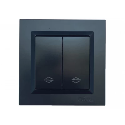 Выключатель проходной двойной Luxel JAZZ (9119) Черный
