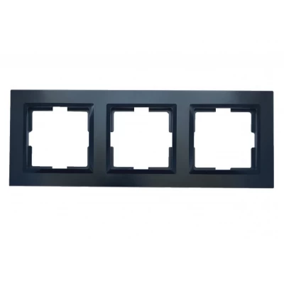 Рамка 3-я горизонтальная Luxel JAZZ (9123) Черная