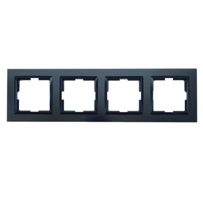 Рамка 4-я горизонтальная Luxel JAZZ (9124) Черная