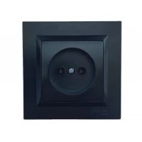 Розетка одинарная Luxel JAZZ (9101) Черная