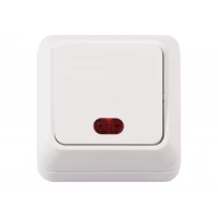 Наружный выключатель с подсветкой Luxel OPERA (2005) белый