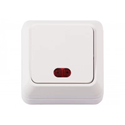 Наружный выключатель с подсветкой Luxel OPERA (2005) белый