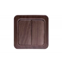 Наружный выключатель двойной Luxel OPERA (2903) вишневый