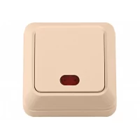 Наружный выключатель с подсветкой Luxel OPERA (2305) кремовый