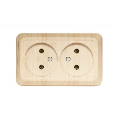 Наружная двойная розетка Luxel OPERA (2807) сосна