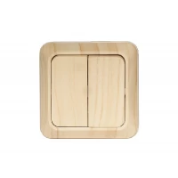 Наружный выключатель двойной Luxel OPERA (2803) сосна