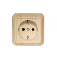 Наружная розетка с заземлением Luxel OPERA (2804) сосна