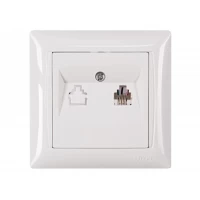 Розетка телефонная Luxel PRIMERA (3010) белая