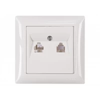 Розетка телефонная двойная Luxel PRIMERA (3014) белая