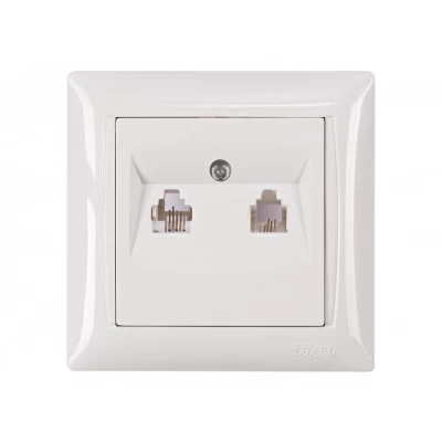 Розетка телефонная двойная Luxel PRIMERA (3014) белая