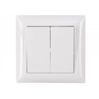 Выключатель двойной Luxel PRIMERA (3003) белый