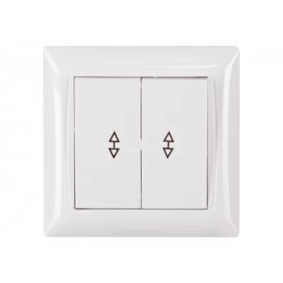 Выключатель проходной двойной Luxel PRIMERA (3019) белый