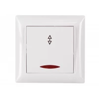 Выключатель проходной с подсветкой Luxel PRIMERA (3016) белый