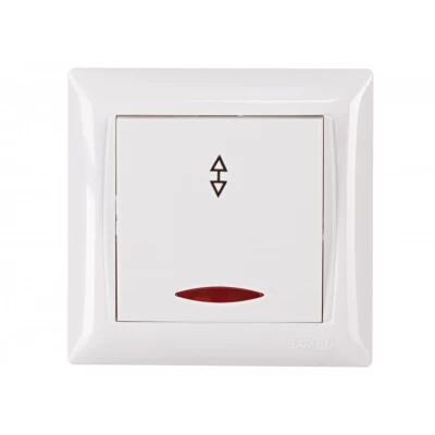 Выключатель проходной с подсветкой Luxel PRIMERA (3016) белый