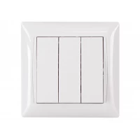 Выключатель тройной Luxel PRIMERA (3013) белый