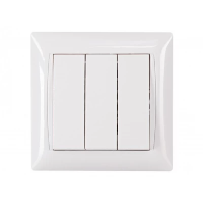 Выключатель тройной Luxel PRIMERA (3013) белый