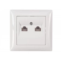 Компьютерная розетка двойная Luxel PRIMERA (3028) белая