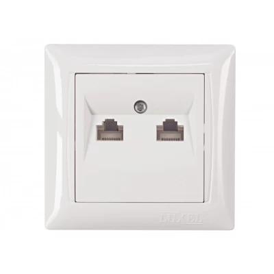 Компьютерная розетка двойная Luxel PRIMERA (3028) белая