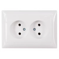 Розетка двойная Luxel PRIMERA (3007) белая