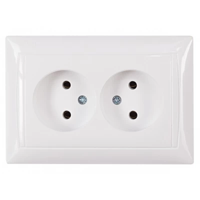 Розетка двойная Luxel PRIMERA (3007) белая