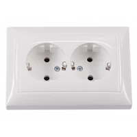 Розетка двойная с заземлением Luxel PRIMERA (3008) белая